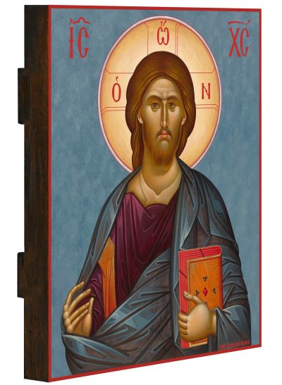 Icon of Jesus Christ in blue background (20 cm x 25 cm)