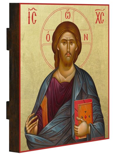 Icon of Jesus Christ in gold leaf background (14 cm x 17 cm)